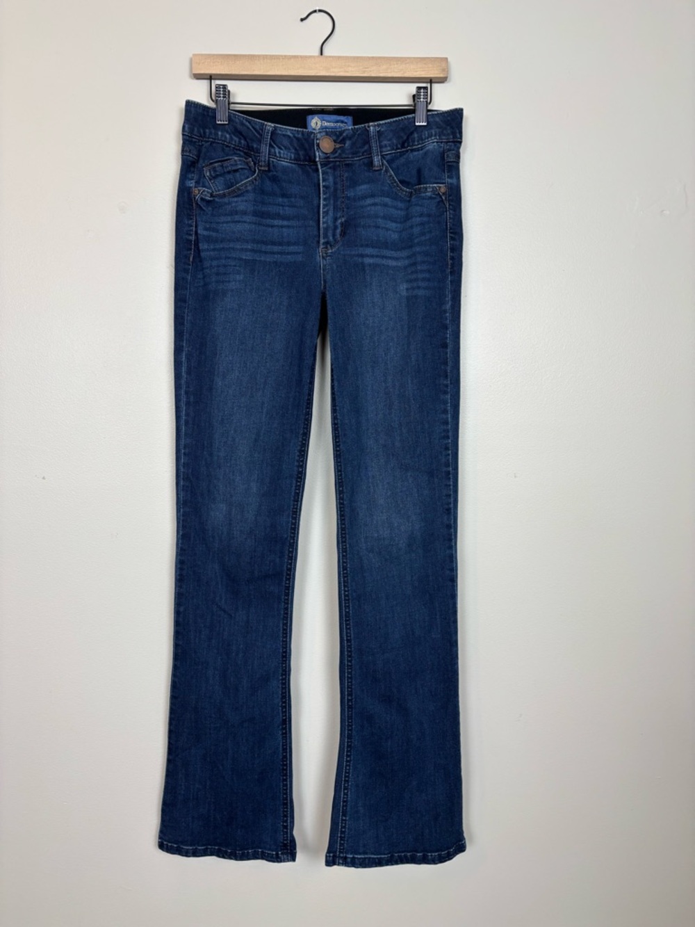 Democracy Jeans Womens 8 Blue Ab Solution Mid-Rise Itty Bitty Boot Denim